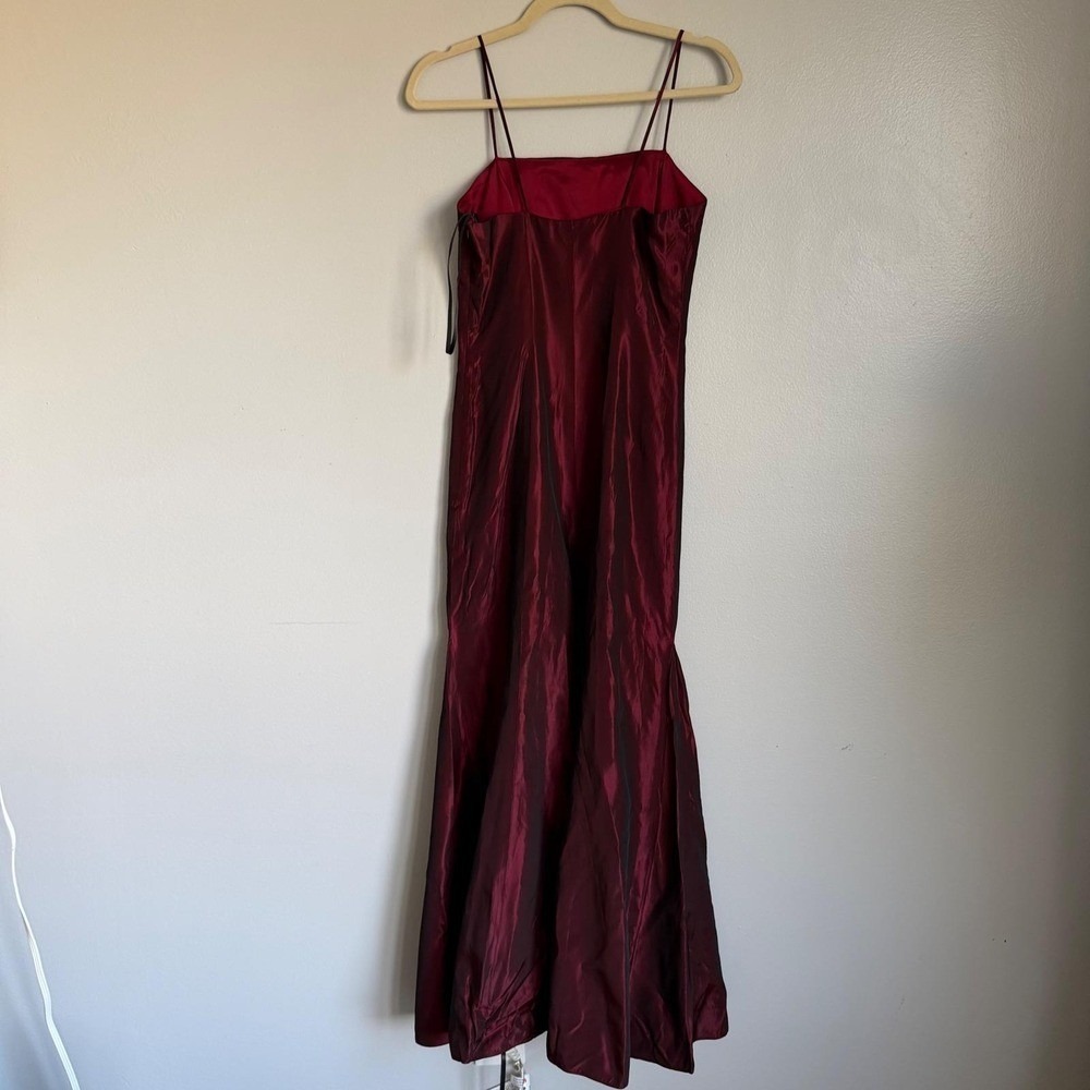 Vintage Vera Wang Burgundy Wine Iridescent Taffeta Maxi Dress Formal Gown 8 - Picture 4 of 10